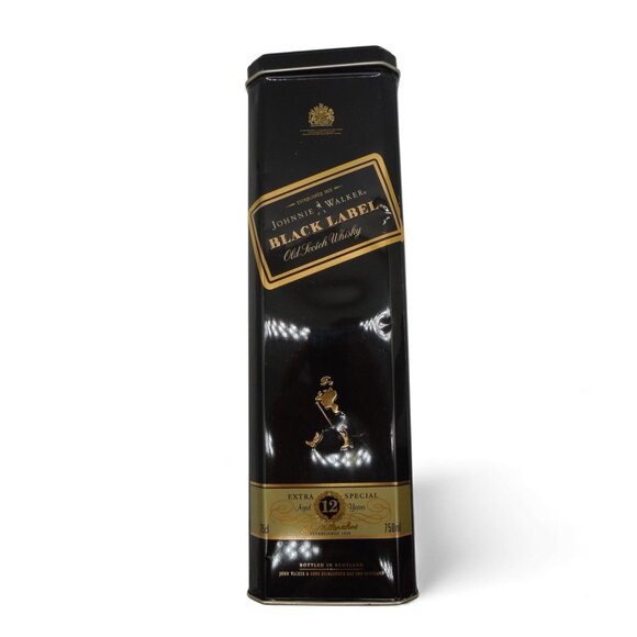 JOHNNIE WALKER Black Label 12-Year Whisky Tin Box Elegant Gold & Black - Picture 9 of 11